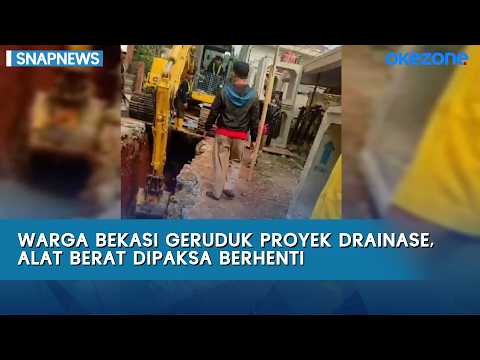 Hundreds of Residents Surround Drainage Project in Bekasi, Work Halted