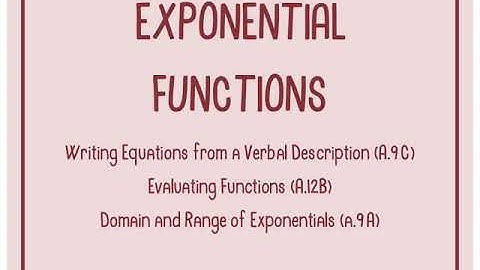 Exponential Functions: Writing Equations, Evaluating Functions, Key Features (TEKS A.9C, A.12B, A.9A