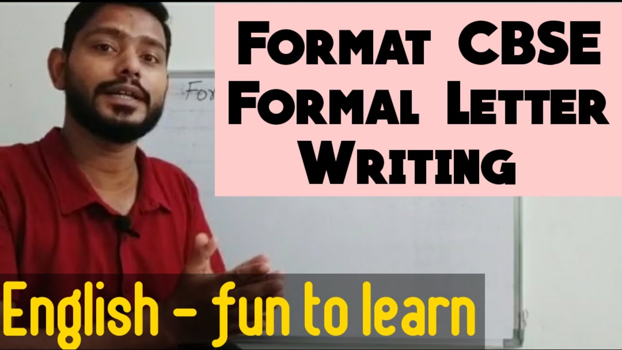 Formal Letter Writing Format CBSE English Writing Easy and Simple English Writing YouTube