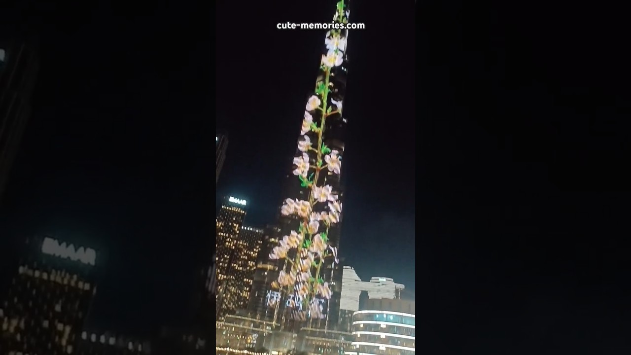 Flowers on Burj Khalifa 🗼| Oct 2024 | #burjkhalifashorts #burjkhalifa