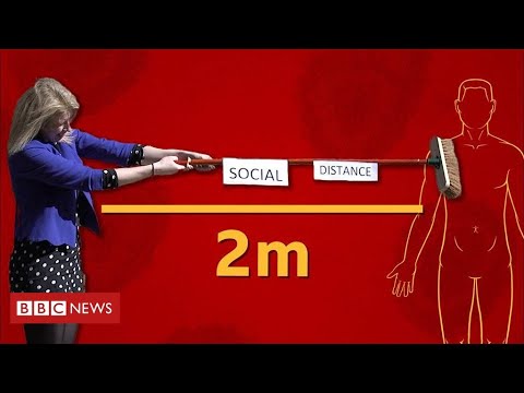 Coronavirus social distancing advice: What two metres looks like - BBC News