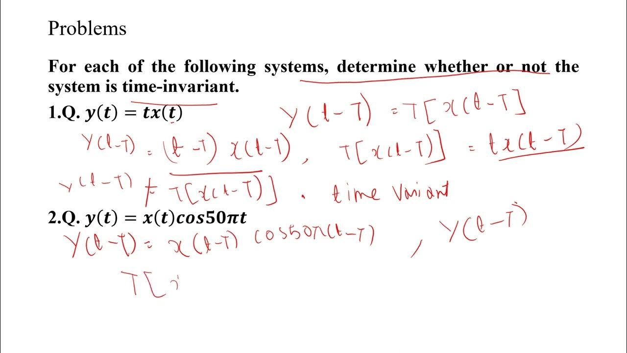 Time variant and time invariant system, stable and unstable system ...