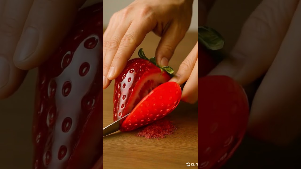 strawberry 🍓 ASMR fruit cutting reel