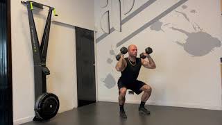 Double Dumbbell Burpee to Squat Clean