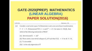 GATE-2020 Mathematics (Linear algebra) | Previous year paper solutions