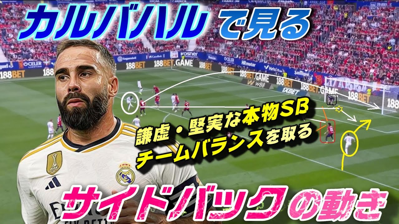 カルバハルで見るサイドバックの動き！謙虚堅実な本物SB。