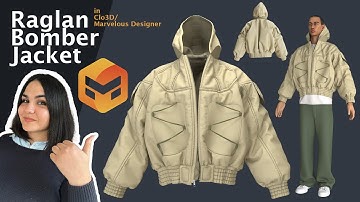 Raglan Bomber Jacket tutorial in Marvelous designer/ Clo3d for beginners with English narrative
