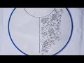 Simple &amp; easy neck embroidery design - Hand embroidery - Very attractive neck design stitches
