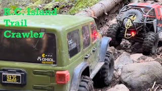 Axial Scx6 Jeep and Scx6 Honcho trail crawling to the lower view point on mount Benson.