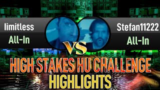 Top Pots Ep18 limitless vs Stefan11222 High Stakes Poker HU Challenge Cash Game Highlights