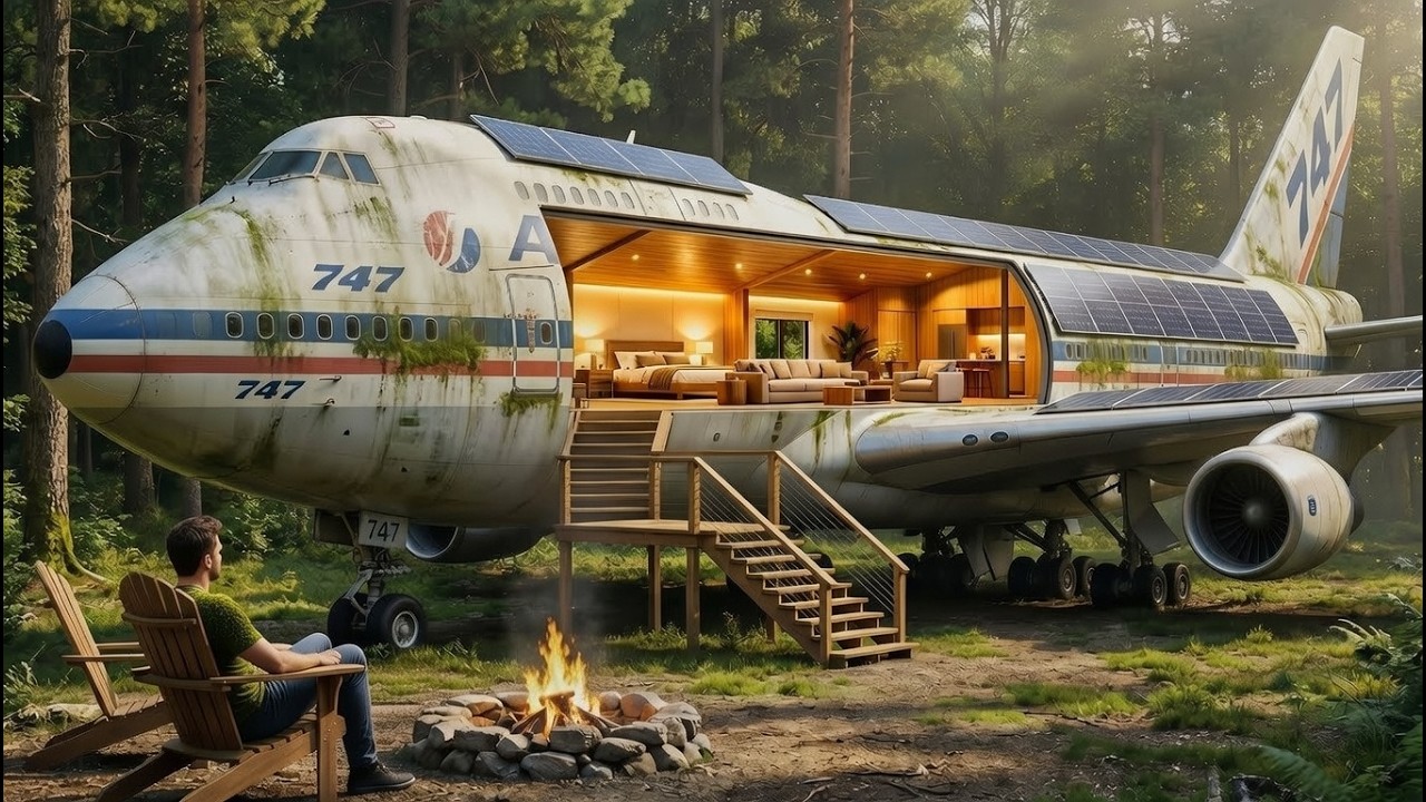 I Built a Secret House Inside a Boeing 747 Full ASMR Process