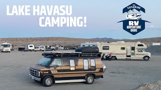 Camping near Lake Havasu in a gravel pit, and a schoolie tour.