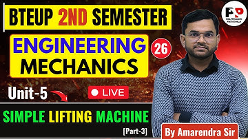 Engineering Mechanics (Lec-26) II Simple Lifting Machine@PolytechnicPathshala