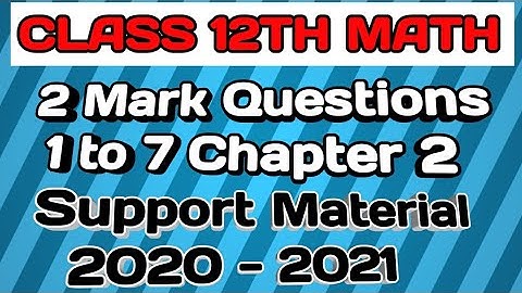 #The_class_study #Class 12 math #support_material_solution  #chapter 2 #a_class_study