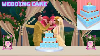 Make delicious cakes decorated with strawberry and a cute rainbow topper! Dream Wedding Planner screenshot 1
