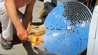 Concentrador SOLAR con una ANTENA de TV en Desuso / Increible COCINA!