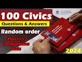 2022 - 100 Civics Questions (2008 Version) for the U.S. Citizenship Test| Easy Answers/Random Order