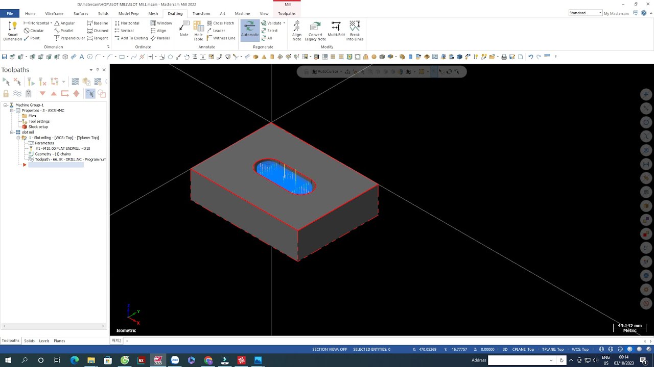 LẬP TRÌNH SLOT MILL PHAY RÃNH THEN MASTERCAM YouTube
