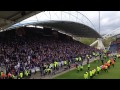 Huddersfield Town fans run away