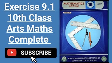 Exercise 9.1 10th Class Math Complete Solution| 10th Class Exercise 9.1 👍