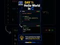💻 Day 1: First C Program | Hello World in C 🚀 #programming #cprogramming #shorts