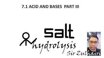 SK015 : Lecture - Chapter 7 Ionic Equilibria 7.1 (Part 3) Salt Hydrolysis and Buffer Solution