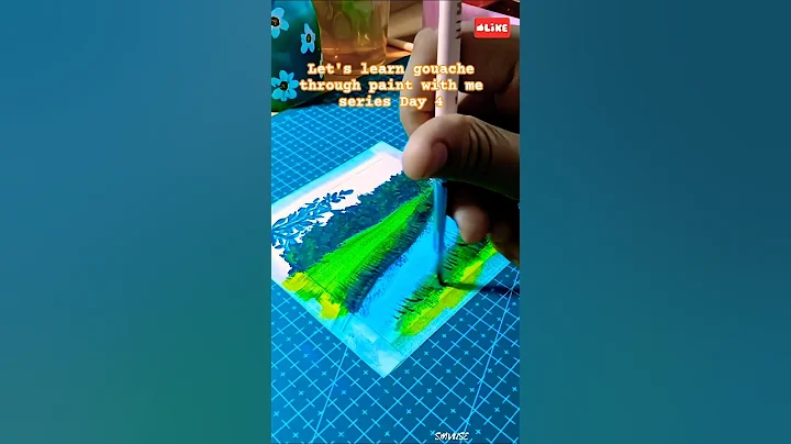 Let's learn gouache through paint with me seriesDay 4|SMVUSE #artchallenge #gouachepainting #scenery