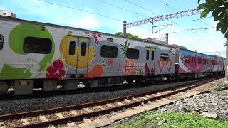 8789次迴送列車通過大林車站(2019台灣燈會在屏東彩繪列車) 20210812