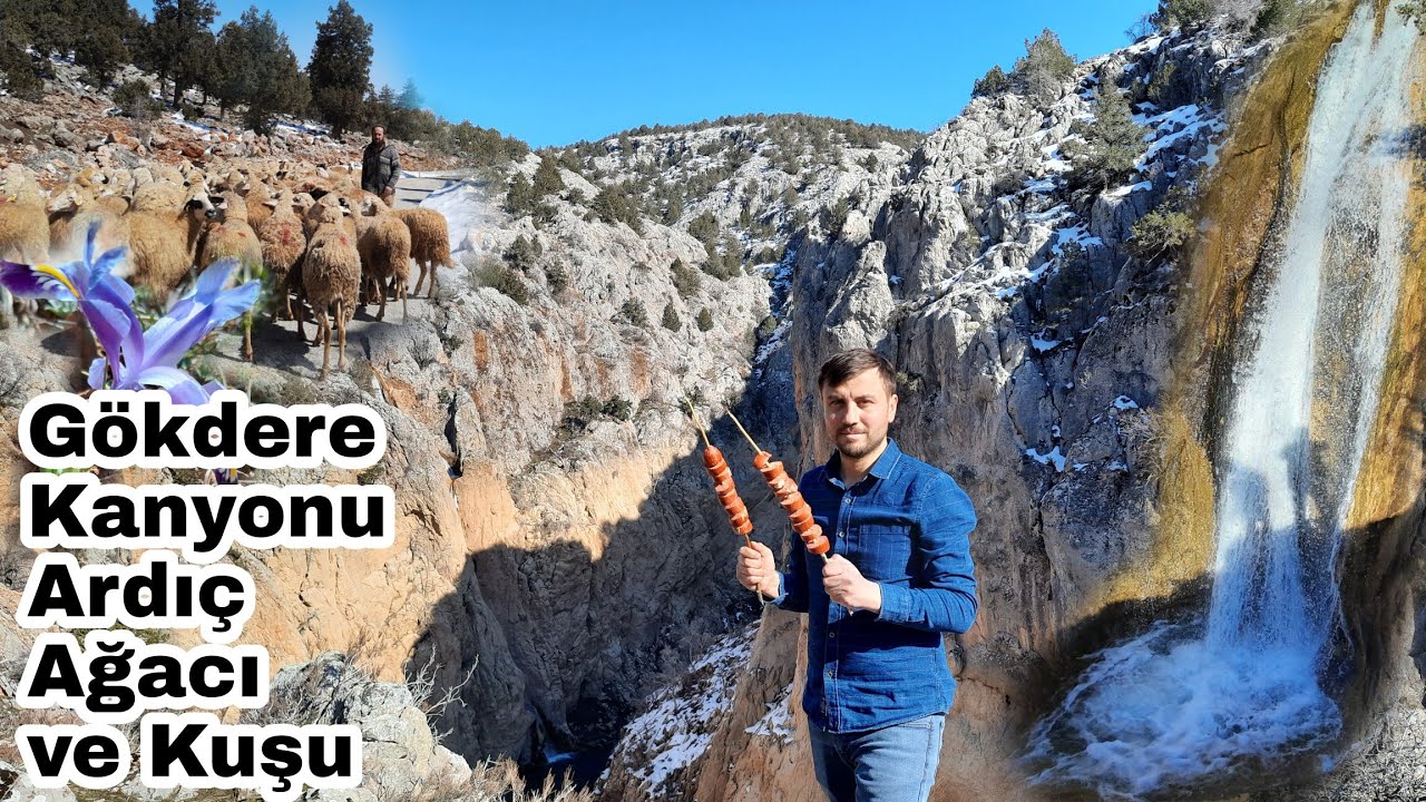 Чаепитие у водопада в деревне Елбеги, который впадает в каньон Гёкдере.