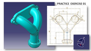 Bend Pipe with Flange | Catia V5 Part Design Exercise | Practice Exercise 01