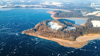 Jezioro Wierzchowo Gmina Szczecinek zima 2026 dron 4K