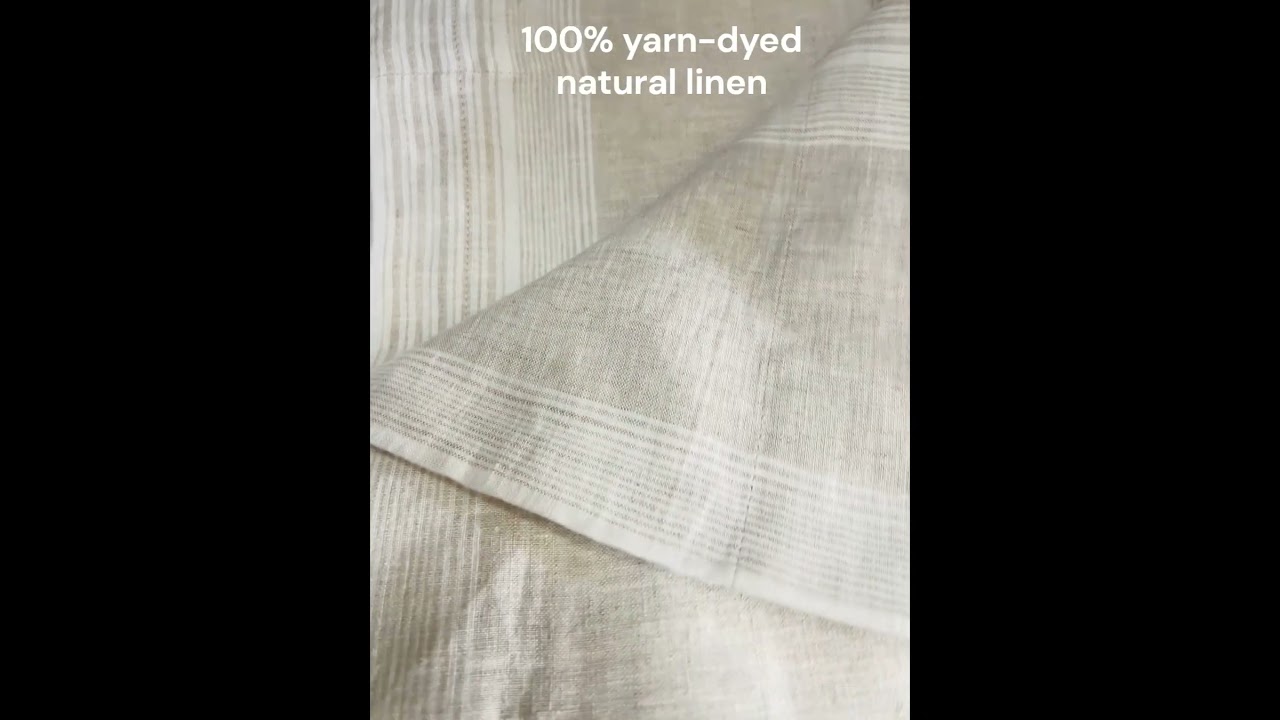 Linen striped shower curtain