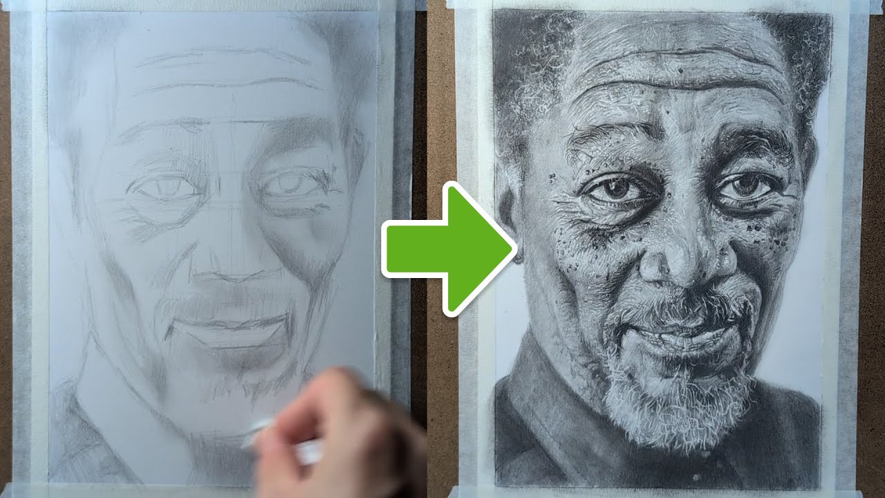 Draw hyperreality Morgan Freeman / 素描摩根弗里曼