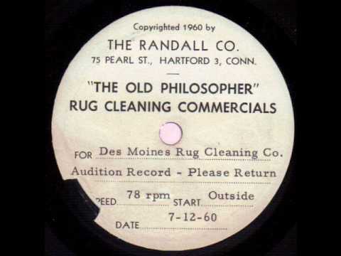 Watch Eddie Lawrence, The Old Philosopher, 1960 Rug Cleaning Commercials on YouTube