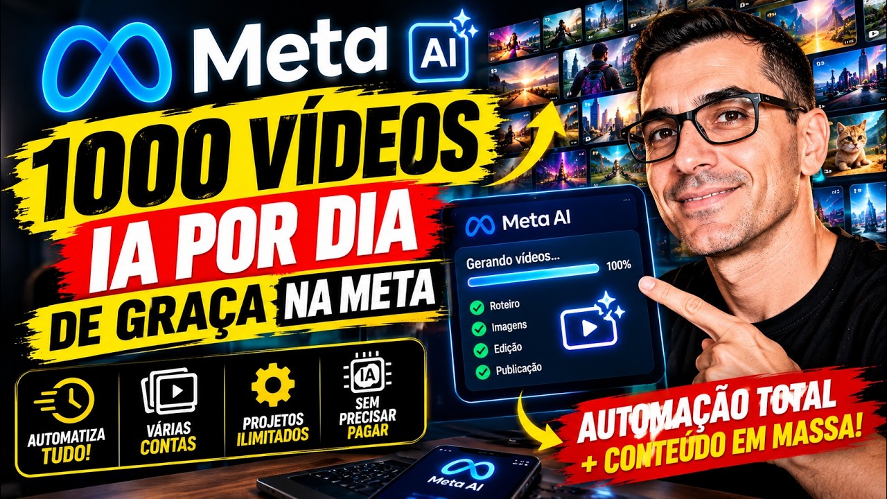 Como Criar 1000⁨⁩ VÍDEOS com IA GRÁTIS na META e Automatizar Tudo