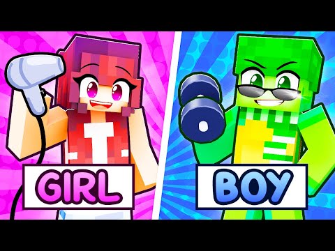 GIRLS vs BOYS Daily Routine in Minecraft!