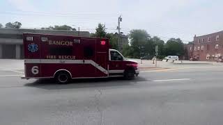 Bangor Maine Fire Department Rescue 6 Code 3 Responce