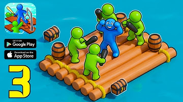 Zombie Raft - Gameplay Walkthrough Part 3 - The First ZOMBIE SHARK Attack! (iOS, Android)