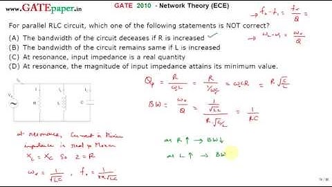 GATE 2010 ECE Question on Parallel RLC circuit