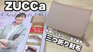 【雑誌付録】大人のおしゃれ手帖2月号の付録は、ZUCCa　収納たっぷり！小型で優秀　三つ折り財布