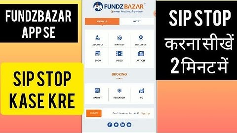 STOP SIP in 2 minutes/How to STOP SIP in FundzBazar App/How to stop SIP?#mutualfund #sip