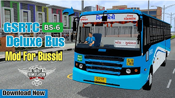 Download GSRTC BS-6 Deluxe Bus Mod for Bus Simulator Indonesia.