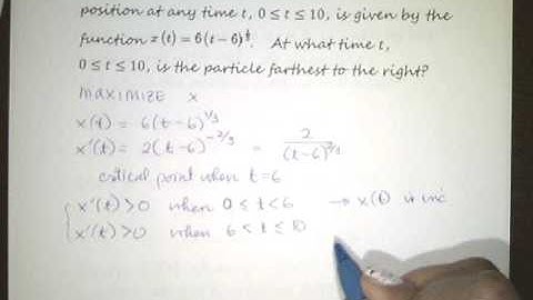 Optimization Problems - Motion Along A Line