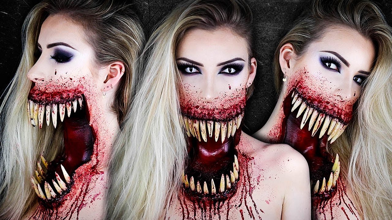 Giant Mouth Monster HALLOWEEN SFX Makeup Tutorial Maquillage