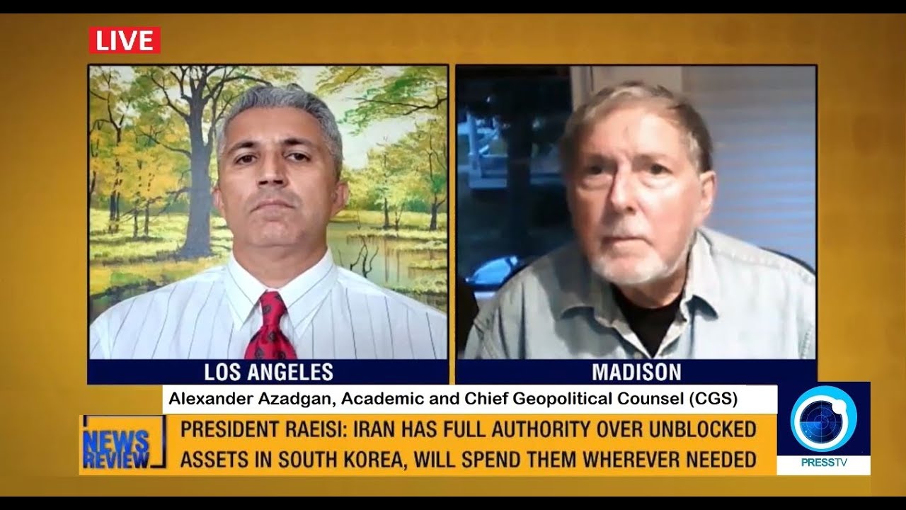 Prof. Azadgan (Live on Press TV) - South Korean Unfreezing of Iranian Assets & 2002 Riots in Iran