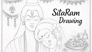 Ram Sita Drawing Easy Drawing for beginners Diwali Special Art 1202