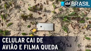 Celular despenca de avião, filma queda e dono recupera aparelho intacto | SBT Brasil (14/12/20) screenshot 4