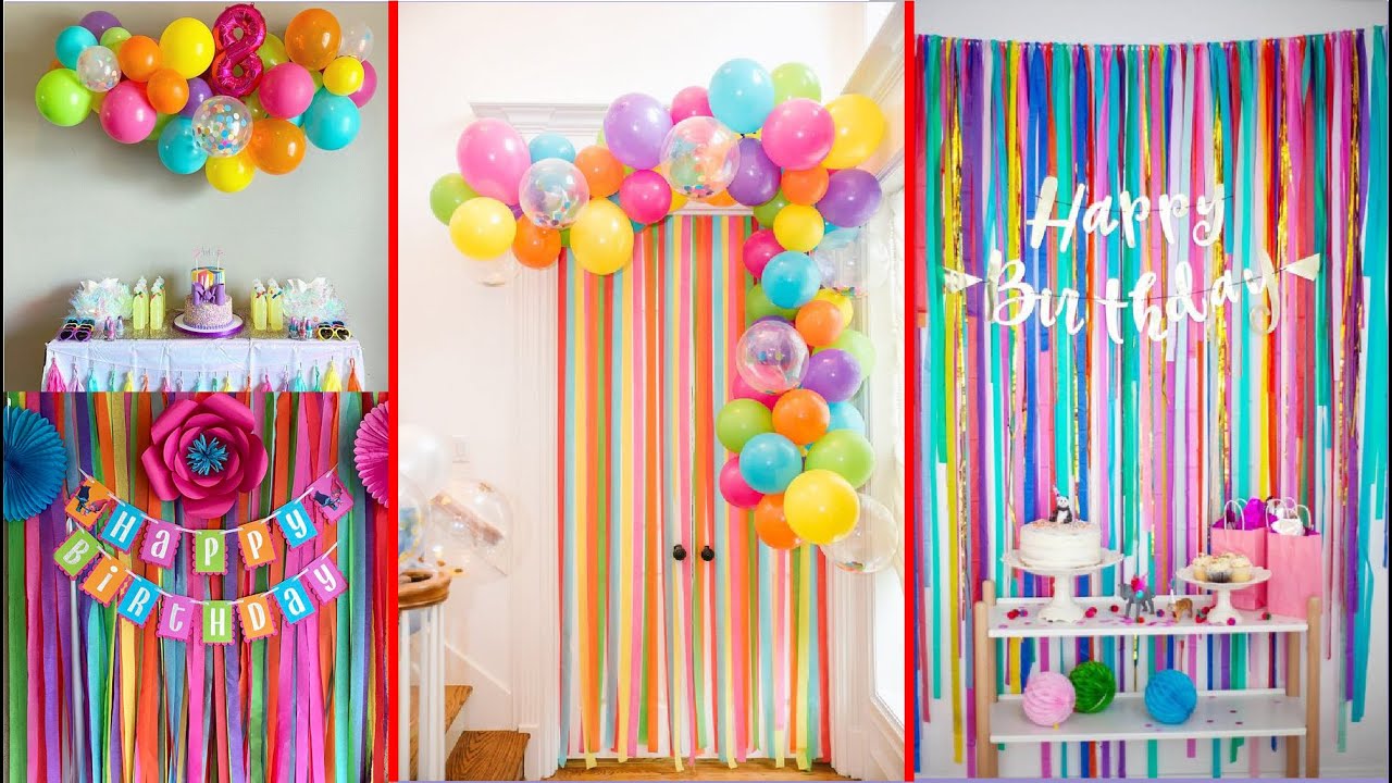 Decoración para cumpleaños cortinas metalizadas y globos 😍 decoration  metallic curtains and balloons 