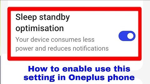 How to enable/use sleep standby optimisation in OnePlus।OnePlus sleep standby optimisation setting