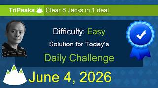 Microsoft Solitaire Collection: TriPeaks - Easy - June 4, 2026